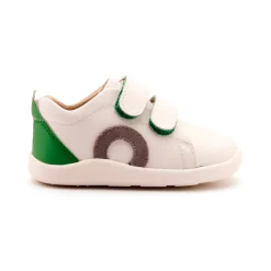 Old Soles Boy's Little O - Tot Casual Shoes - Snow / Light Grey Suede / Neon Green Hot