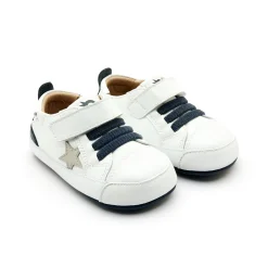 Old Soles Boy's 0085RT Platinum Bub Casual Shoes - Snow / Navy / Gris / Navy Sole Discount