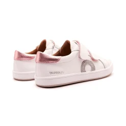 Old Soles Girl's 1018 Oldsoles Kix Casual Shoes - Snow / Pink Frost / Glam Argent / White Silver Sole Hot