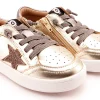 Old Soles Girl's 1006 Platinum Runner Casual Shoes - Titanium / Glam Choc / Rich Silver / White Sole Hot