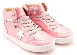 Old Soles Girl's 1003 Starling Casual Shoes - Pearlised Pink / Silver / Silver / White Sole Online