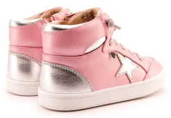 Old Soles Girl's 1003 Starling Casual Shoes - Pearlised Pink / Silver / Silver / White Sole Online
