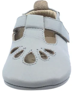 Old Soles Girl's 053 T-Petal Cut-Out Detail Grey Leather Mary Jane Flats Outlet