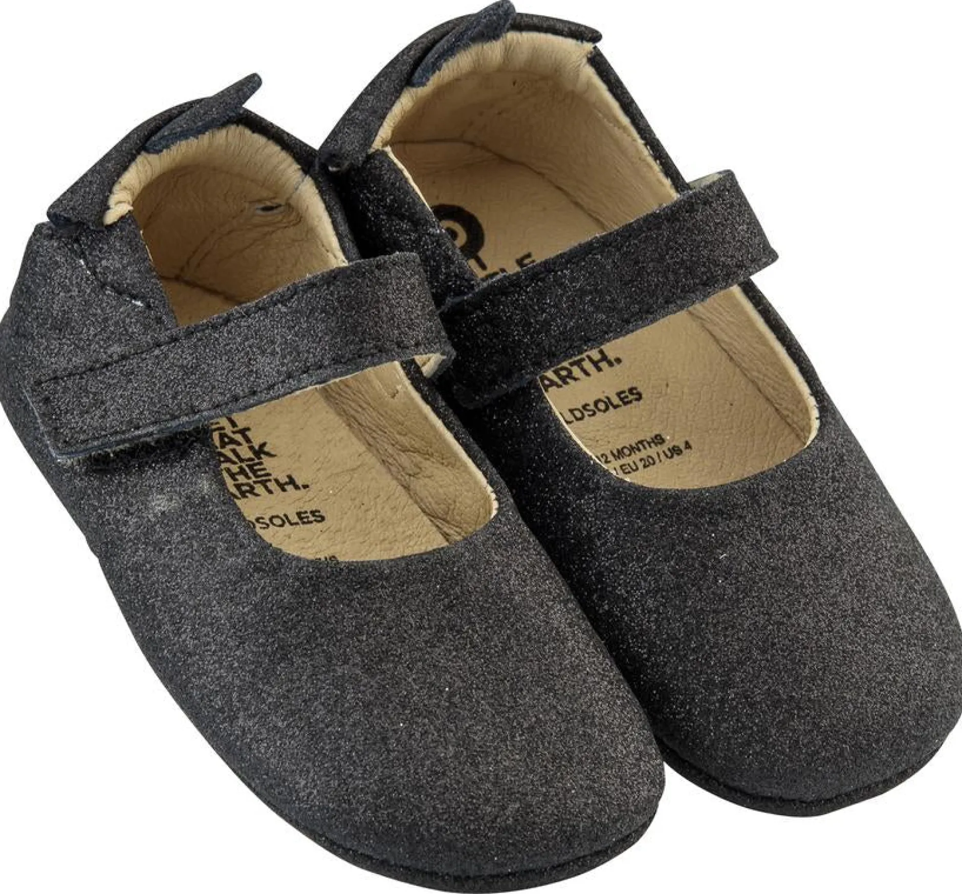 Old Soles Girl's Gabrielle Premium Leather First Walker Mary Janes, Black Glam Clearance