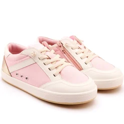 Old Soles Girl's Jet Casual Shoes - Light Pink Canvas / Snow / Gold Fashion