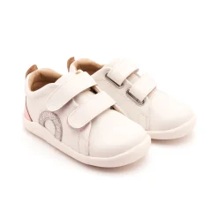 Old Soles Girl's Little O - Tot Casual Shoes - Snow / Glam Argent / Pink Frost Hot