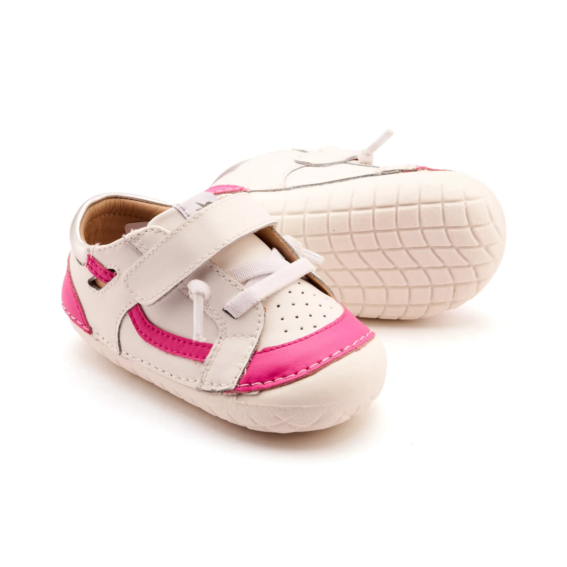 Old Soles Girl's Windy Pave Casual Shoes - Snow / Rosy / Silver Clearance