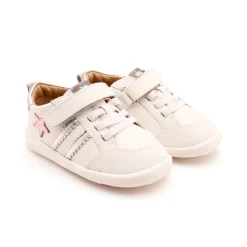 Old Soles Girl's WOS Ground Casual Shoes - Snow / Silver / Pink Frost Clearance