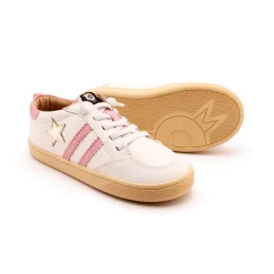 Old Soles Girl's WOS Runner Casual Shoes - Snow / Gold / Pearlised Pink Clearance