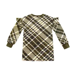 OMAMImini Plaid Sweatshirt Dress - Olive Hot