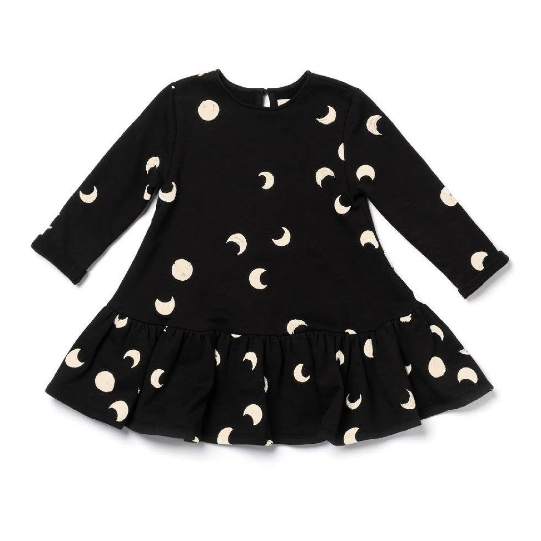 OMAMImini Terry Dress with Ruffle - Black Discount