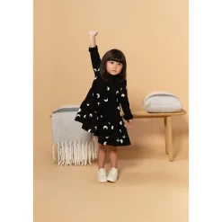 OMAMImini Terry Dress with Ruffle - Black Discount