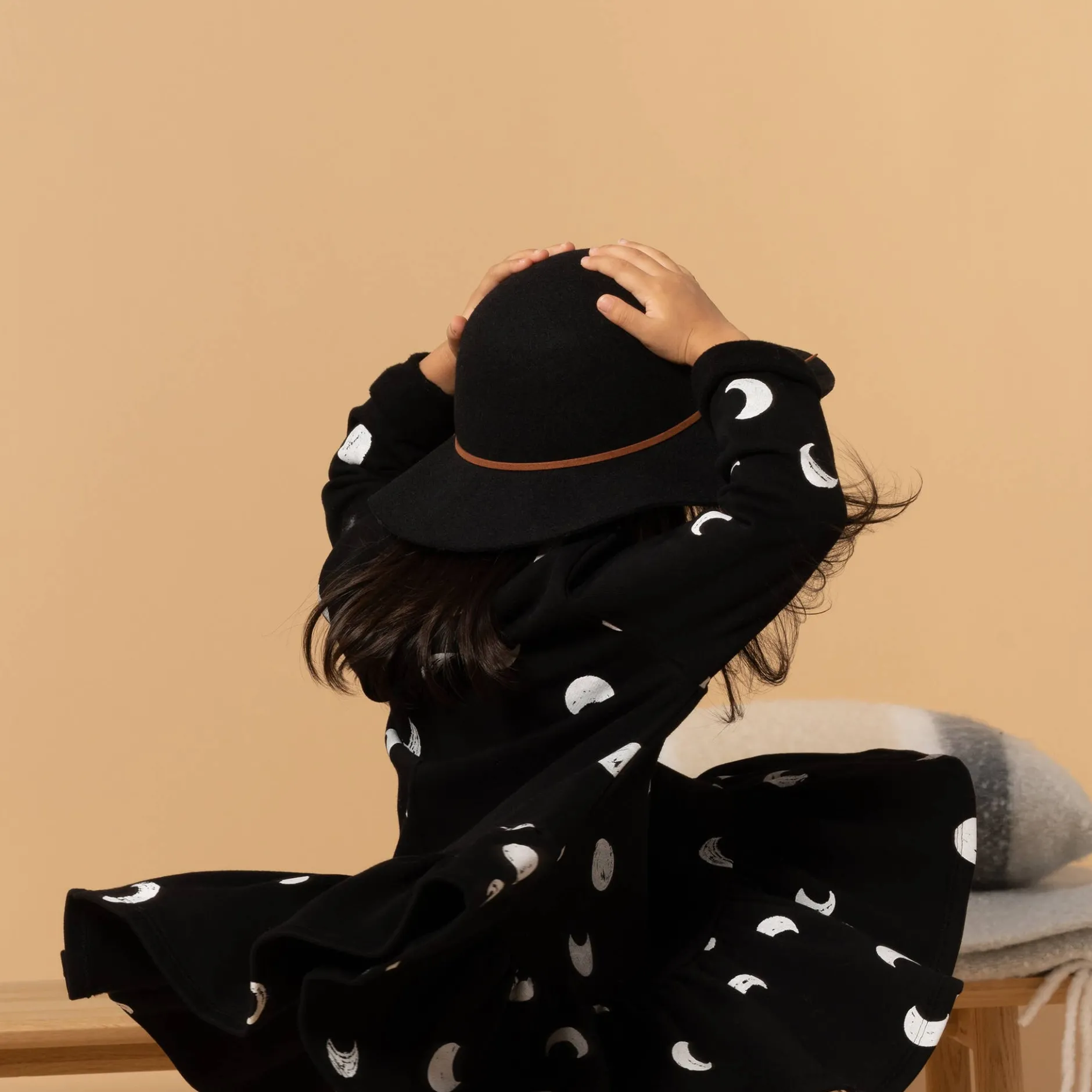 OMAMImini Terry Dress with Ruffle - Black Discount