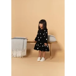 OMAMImini Terry Dress with Ruffle - Black Discount