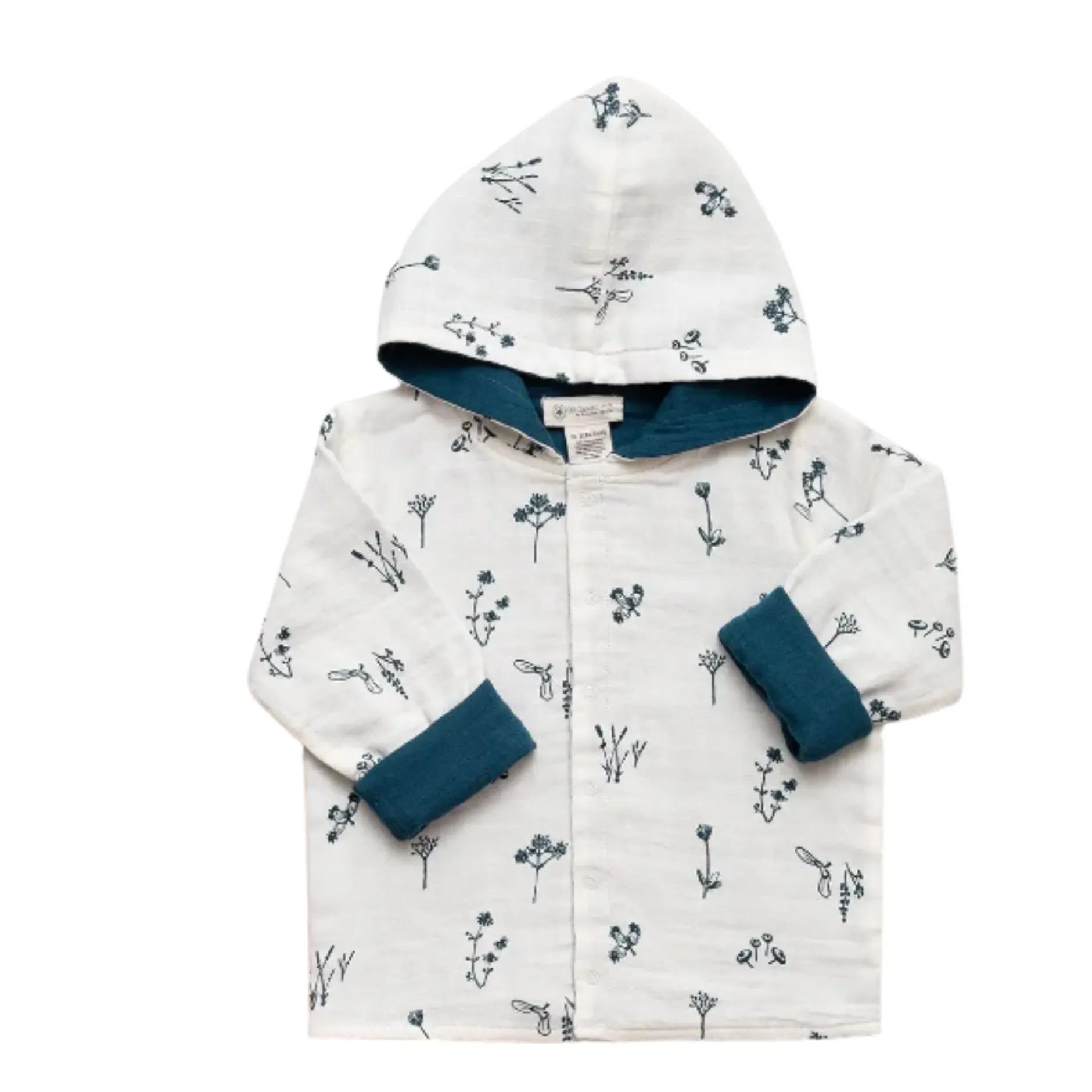 Organic By Feldman Plants Delight Reversible Cardigan - Blue Online