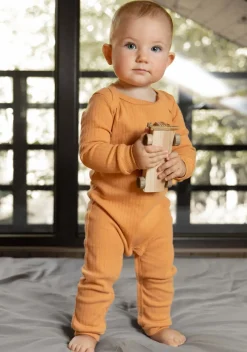 Organic By Feldman Play of Colors Long Sleeve Overall Play Suit - Ochre Best