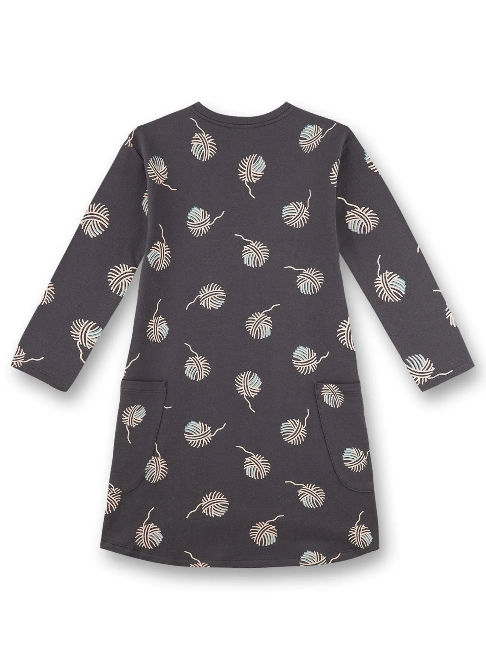 Sanetta Girl's Dark Grey Print Dress Discount