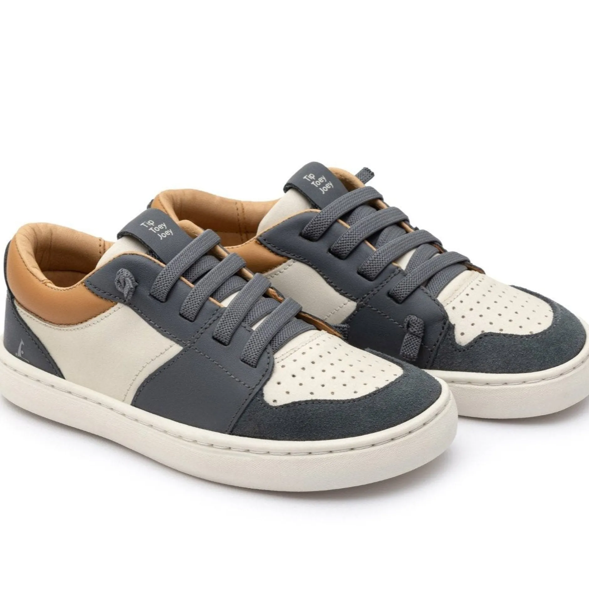 Tip Toey Joey Boy's Ollie Casual Shoes - Tapioca / Slate Blue / Hay Discount