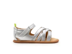 Tip Toey Joey Girl's Criss Cross Sandals - Sterling Silver Discount
