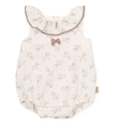 Tutto Piccolo 1313 Baby Bubble Dress - Ecru Zebra Print Outlet