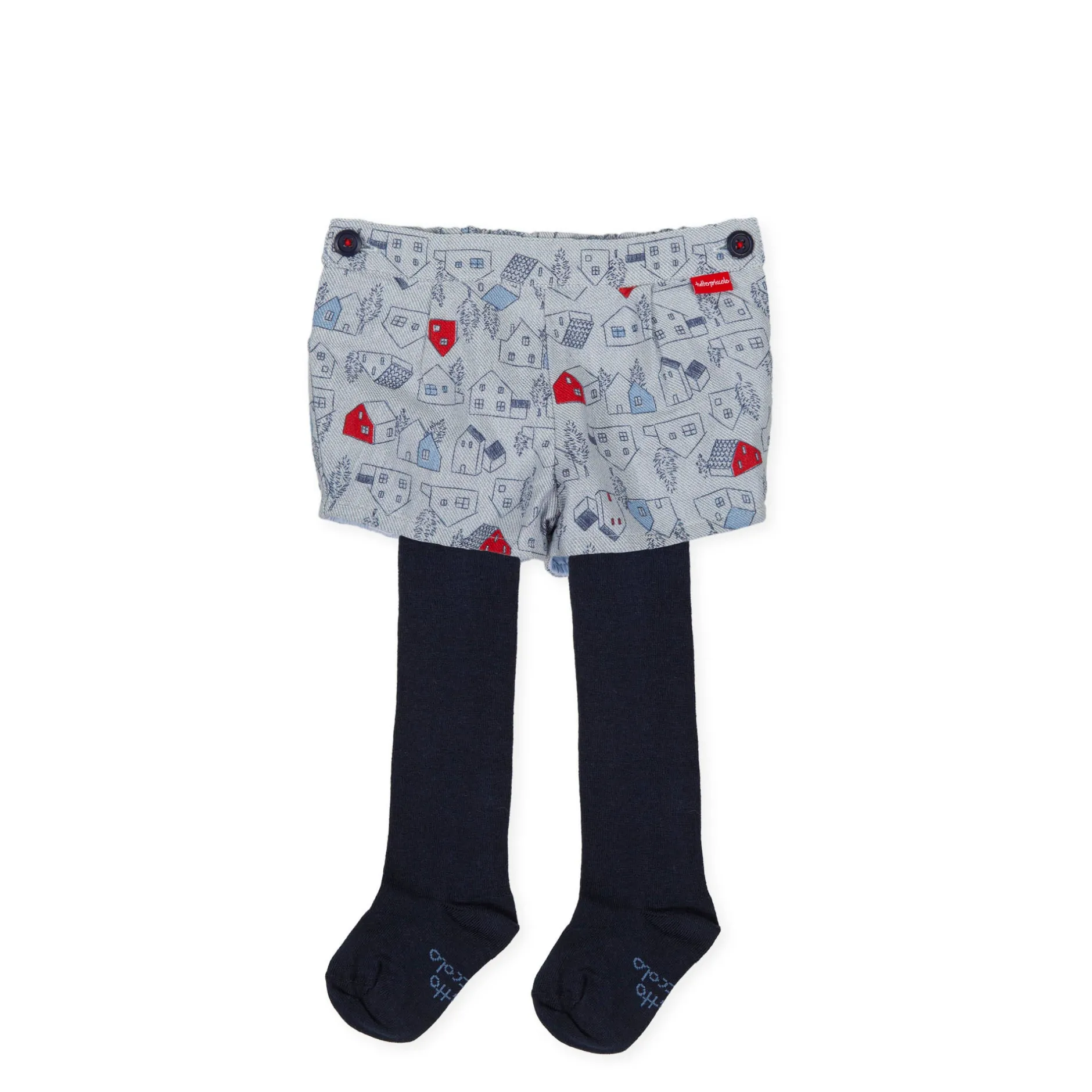 Tutto Piccolo 9711 Bombachito Viyela Con Leotardos Shorts With Tights - Indigo Online