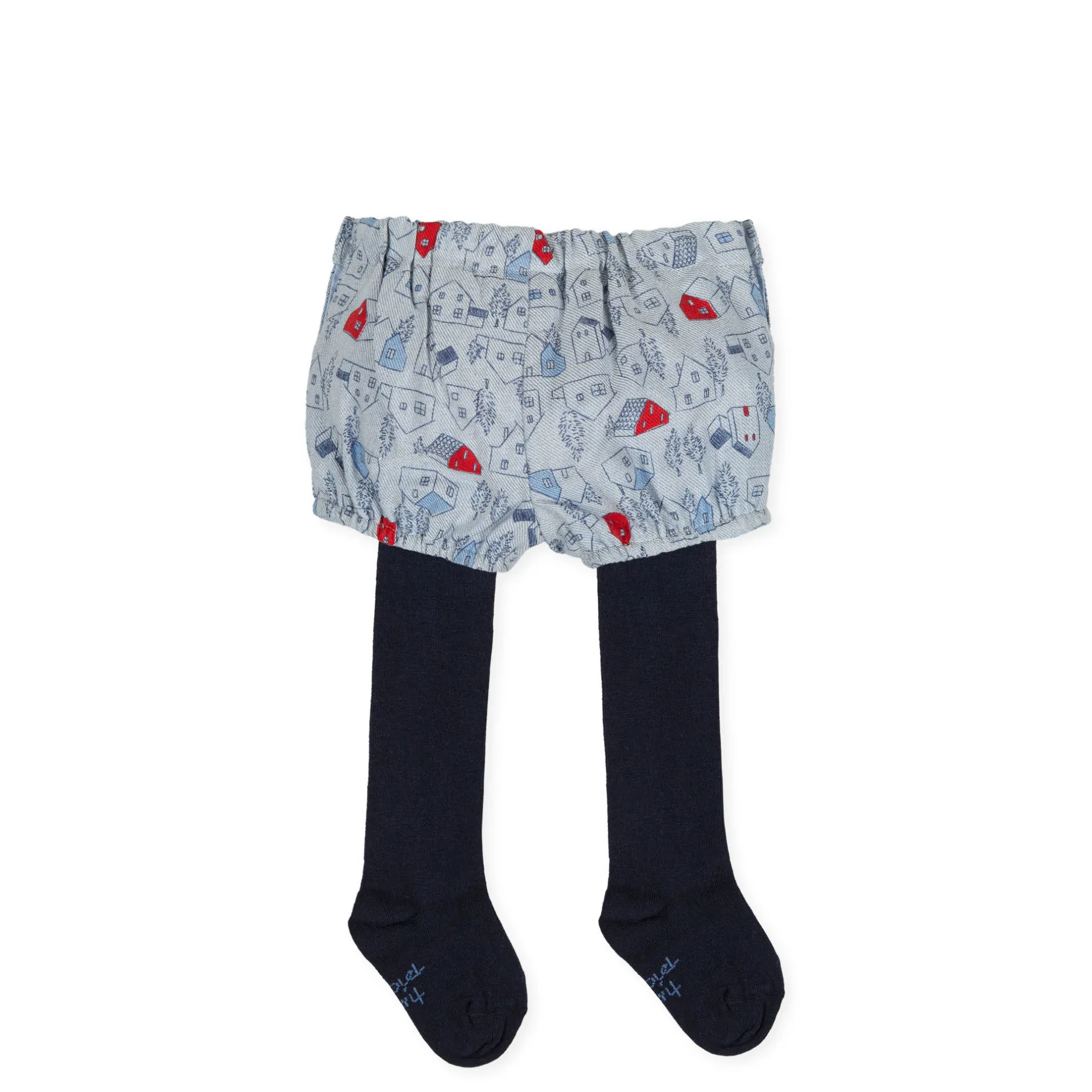Tutto Piccolo 9711 Bombachito Viyela Con Leotardos Shorts With Tights - Indigo Online