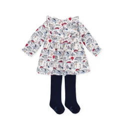 Tutto Piccolo 2227 Dress & Tights - Multicolored Hot
