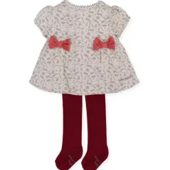 Tutto Piccolo 2402 Short Sleeve Leaf Print Dress Discount