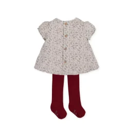 Tutto Piccolo 2402 Short Sleeve Leaf Print Dress Discount