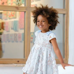 Tutto Piccolo Teal Pastel Floral Dress - Ceramic Online