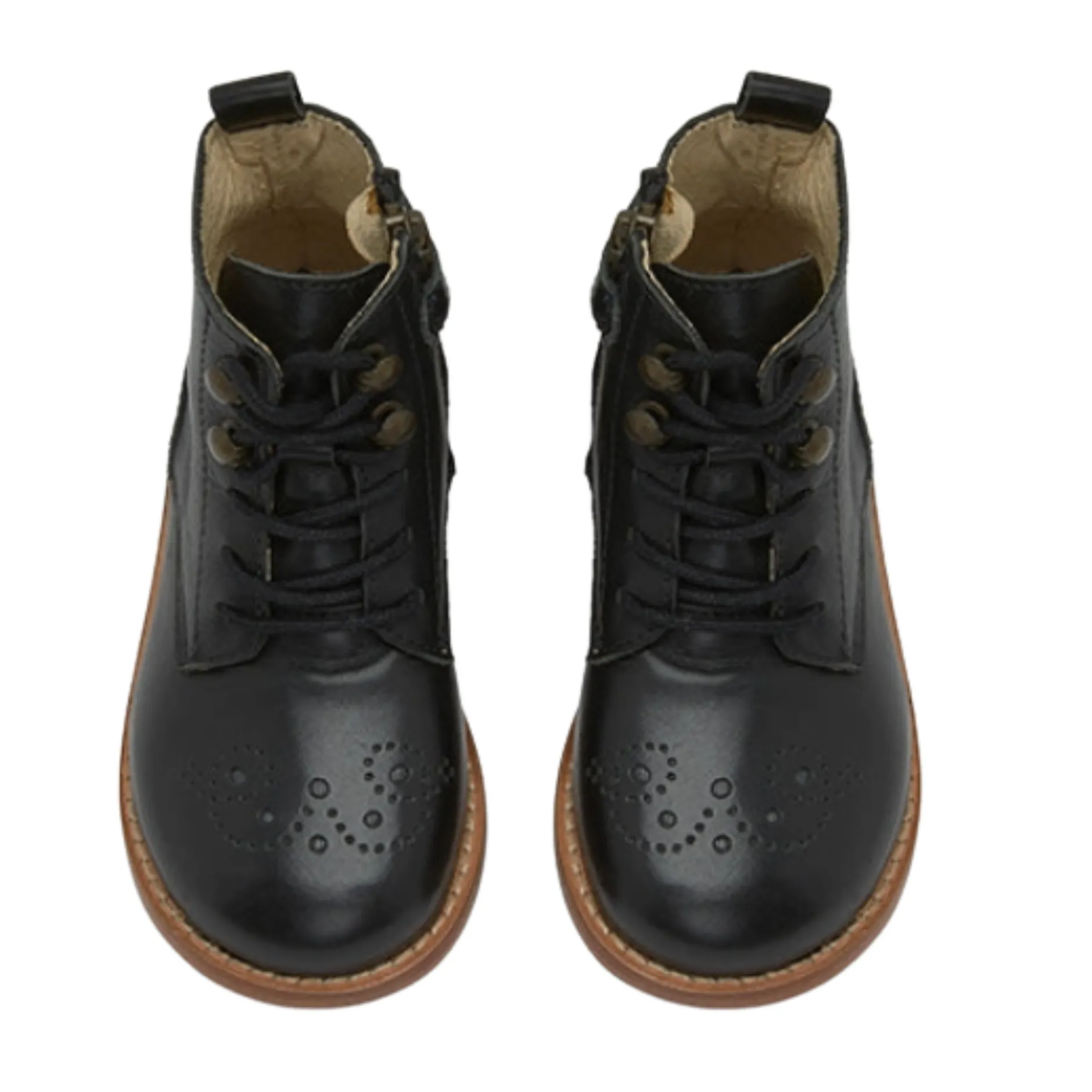 Young Soles Girl's Buster Brogue Leather Boot - Black Discount