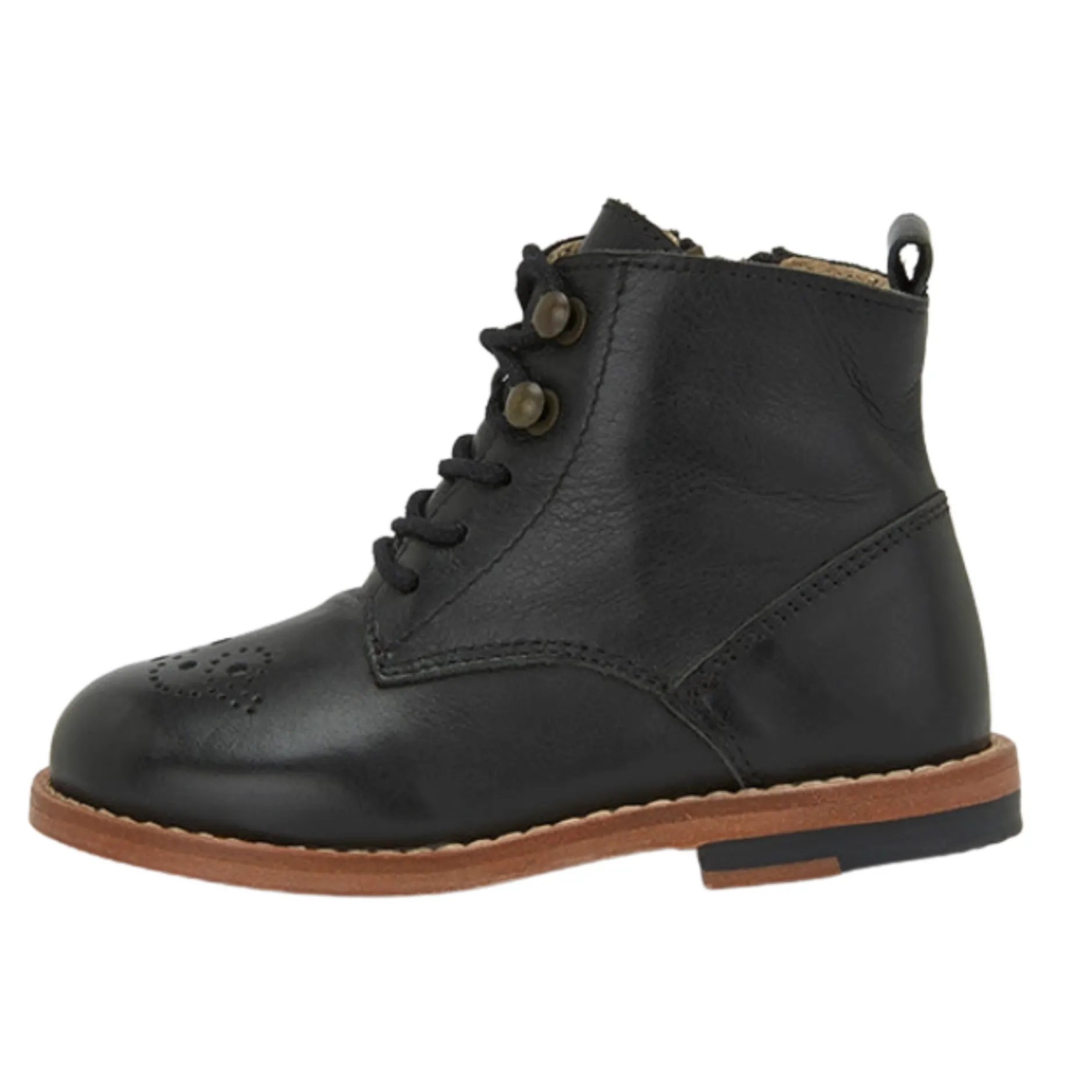 Young Soles Girl's Buster Brogue Leather Boot - Black Discount